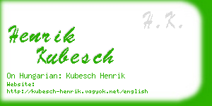 henrik kubesch business card